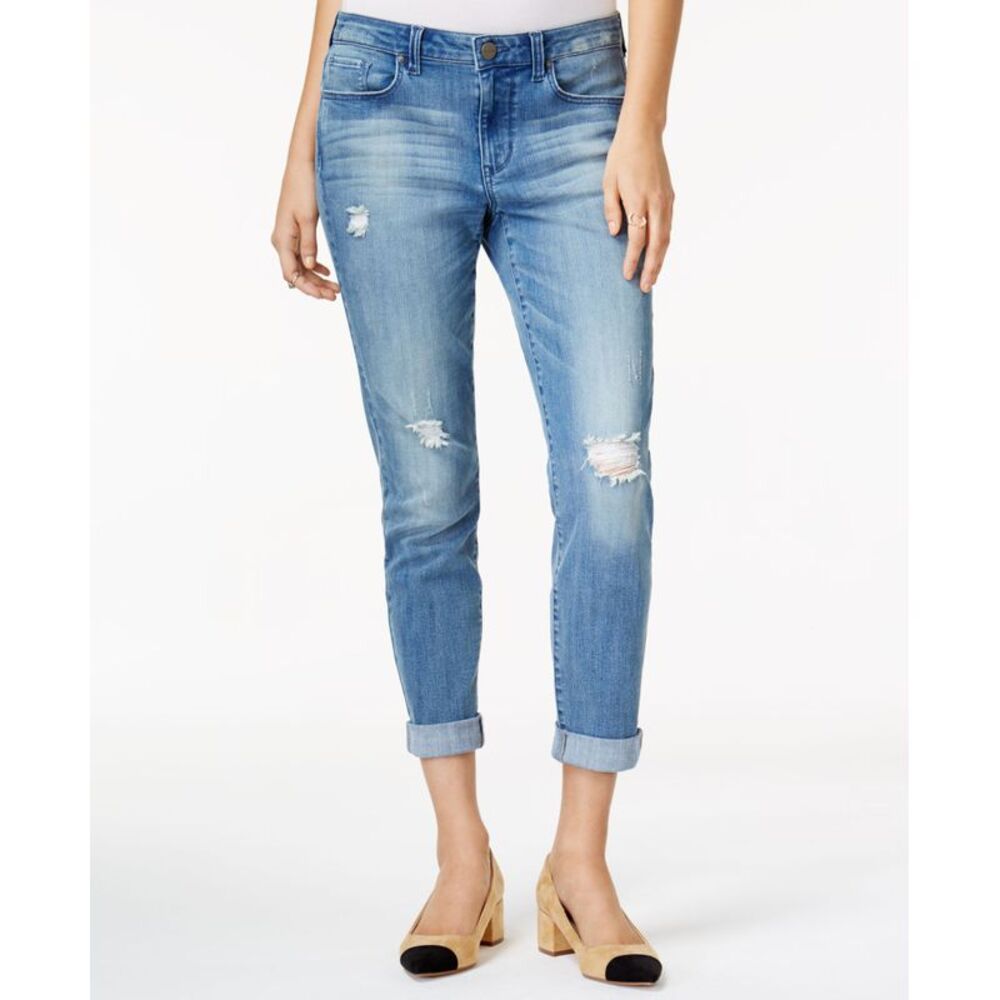 Maison Jules Ripped Slim Boyfriend Jeans